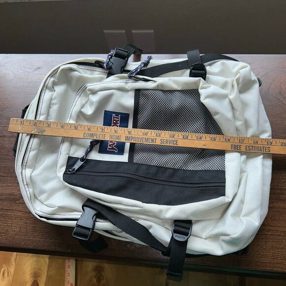 Vintage JANSPORT Black/off white Hiking Camping Large Backpack Straps Made USA